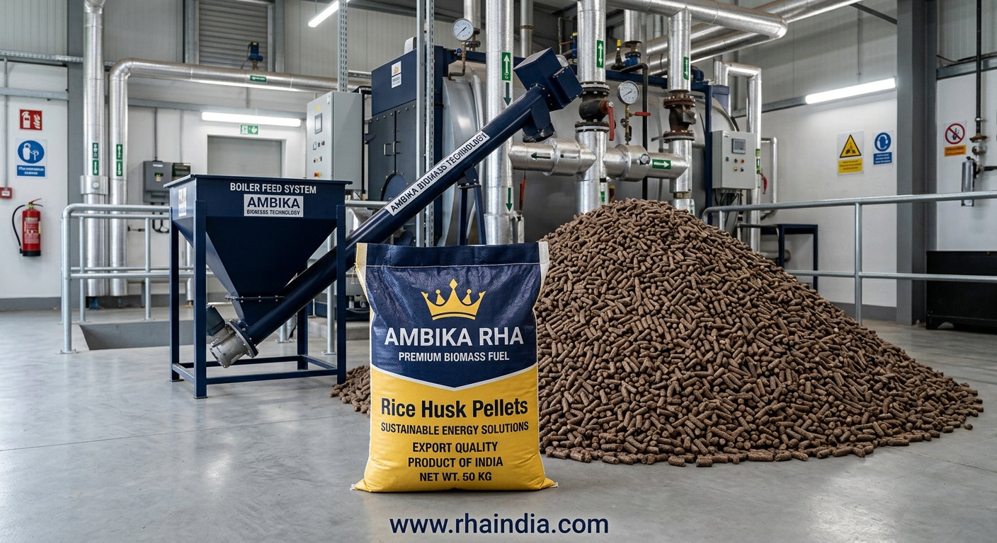 How to Cut Industrial Boiler Fuel Costs With Densified Rice Husk Pellets - Ambika Biotech RHA India