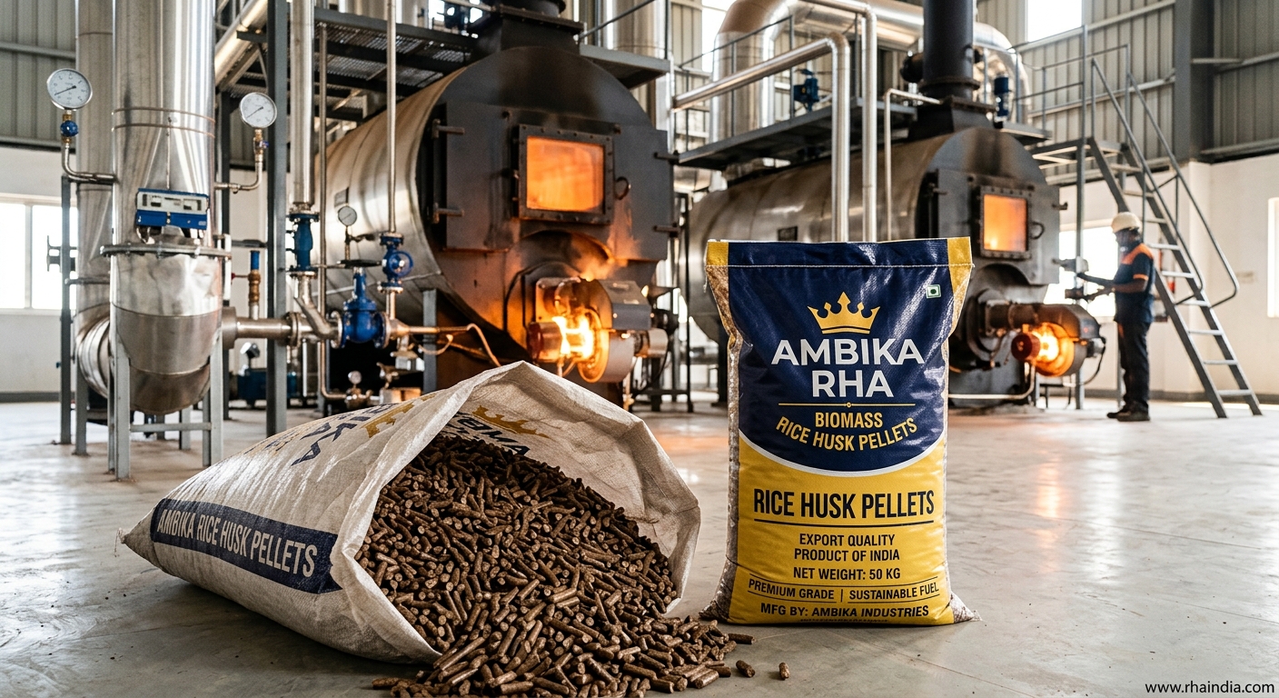 How to Reduce Industrial Boiler Maintenance with Rice Husk Pellets - Ambika Biotech RHA India