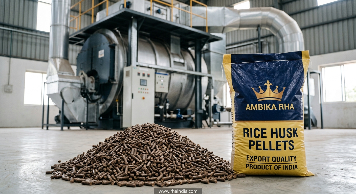 Lower Your Boiler Ash Disposal Costs with Densified Rice Husk Pellets - Ambika Biotech RHA India