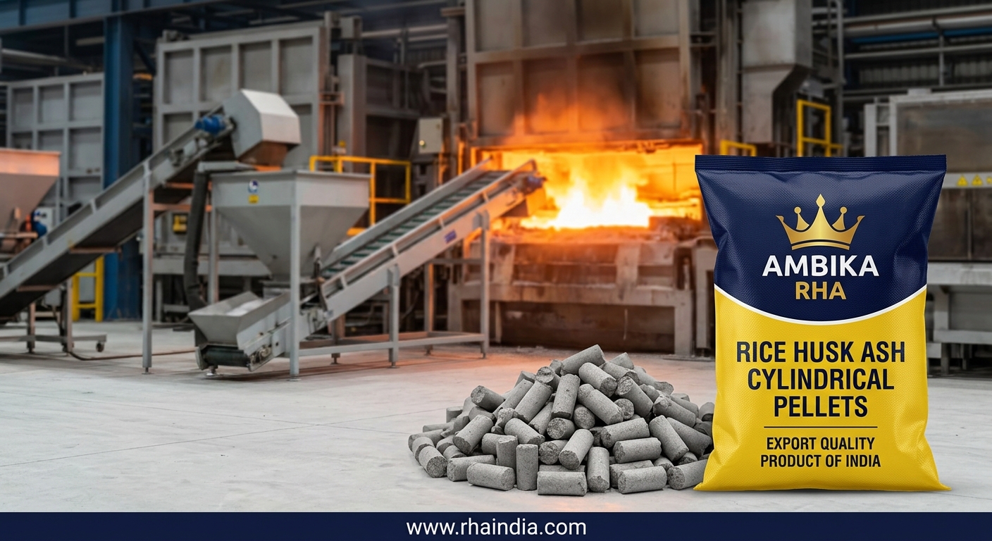 Stop Material Blow-Off in Steel Plants with Rice Husk Ash Cylindrical Pellets - Ambika Biotech RHA India